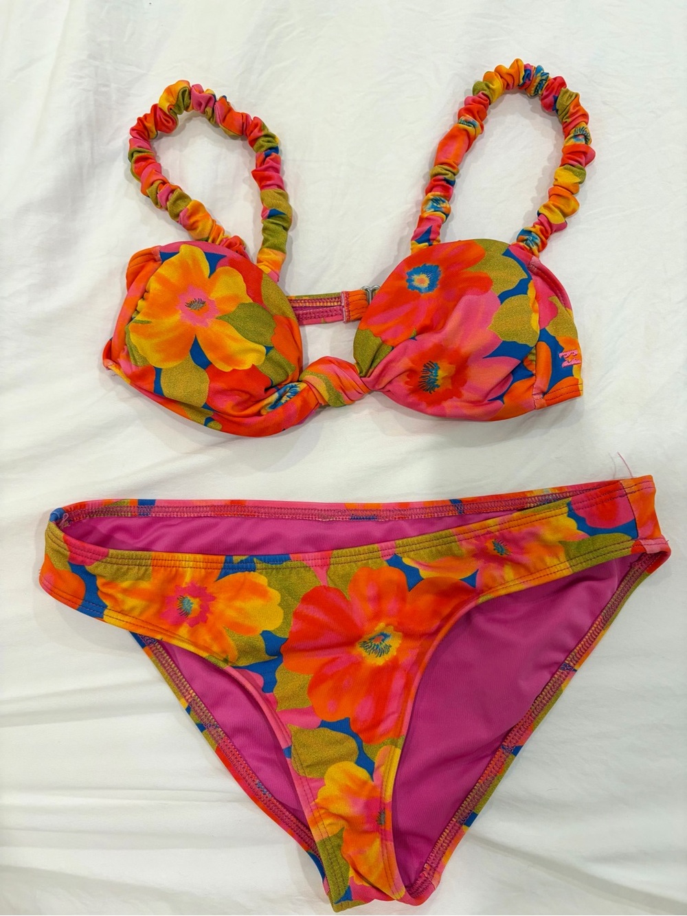 Billabong Pink Floral Two-Piece Bikini Set